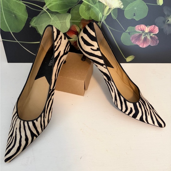 Michael Kors Black and White Zebra Heels - Picture 2 of 13